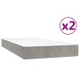 Cama box spring con colchón terciopelo gris claro 200x200 cm de vidaXL, Camas y somieres - Ref: Foro24-3144351, Precio: 544,2...