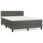 Cama box spring con colchón terciopelo gris oscuro 140x200 cm de vidaXL, Camas y somieres - Ref: Foro24-3141186, Precio: 430,...