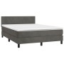 Cama box spring con colchón terciopelo gris oscuro 140x200 cm de vidaXL, Camas y somieres - Ref: Foro24-3141186, Precio: 430,...