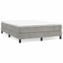 Box spring bed with light gray velvet mattress 140x200 cm by vidaXL, Beds and slatted bases - Ref: Foro24-3144333, Price: 384...