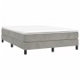 Box spring bed with light gray velvet mattress 140x200 cm by vidaXL, Beds and slatted bases - Ref: Foro24-3144333, Price: 384...