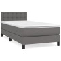 Box spring bed with gray synthetic leather mattress 80x200 cm by vidaXL, Beds and slatted bases - Ref: Foro24-3141093, Price:...