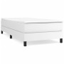 Box spring bed with white synthetic leather mattress 90x190 cm by vidaXL, Beds and slatted bases - Ref: Foro24-3144238, Price...