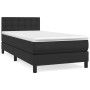 Box spring bed with black synthetic leather mattress 90x190 cm by vidaXL, Beds and slatted bases - Ref: Foro24-3141101, Price...