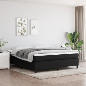 Cama box spring con colchón tela negro 160x200 cm de vidaXL, Camas y somieres - Ref: Foro24-3144433, Precio: 476,17 €, Descue...