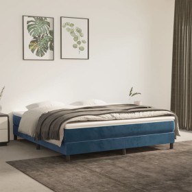 Box spring bed with dark blue velvet mattress 160x200 cm by vidaXL, Beds and slatted bases - Ref: Foro24-3144343, Price: 430,...