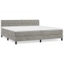 Cama box spring con colchón terciopelo gris claro 200x200 cm de vidaXL, Camas y somieres - Ref: Foro24-3141503, Precio: 621,9...