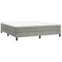 Box spring bed with light gray velvet mattress 160x200 cm by vidaXL, Beds and slatted bases - Ref: Foro24-3144339, Price: 427...