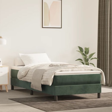 Cama box spring con colchón terciopelo verde oscuro 80x200 cm de vidaXL, Camas y somieres - Ref: Foro24-3144300, Precio: 228,...