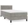 Box spring bed with light gray velvet mattress 100x200 cm by vidaXL, Beds and slatted bases - Ref: Foro24-3141347, Price: 338...