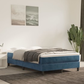 Box spring bed with dark blue velvet mattress 120x200 cm by vidaXL, Beds and slatted bases - Ref: Foro24-3144325, Price: 349,...