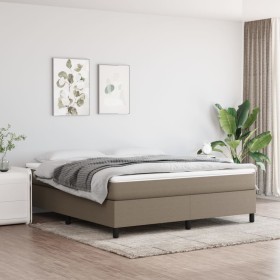 Cama box spring con colchón tela gris taupe 180x200 cm de vidaXL, Camas y somieres - Ref: Foro24-3144443, Precio: 520,48 €, D...