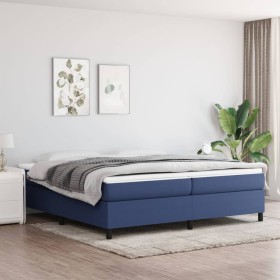 Box spring bed with blue fabric mattress 200x200 cm by vidaXL, Beds and slatted bases - Ref: Foro24-3144453, Price: 588,13 €,...