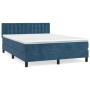 Cama box spring con colchón terciopelo azul oscuro 140x190 cm de vidaXL, Camas y somieres - Ref: Foro24-3141543, Precio: 441,...