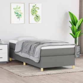 Cama box spring con colchón tela gris oscuro 80x200 cm de vidaXL, Camas y somieres - Ref: Foro24-3144475, Precio: 265,33 €, D...