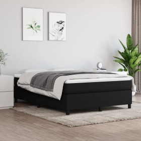 Cama box spring con colchón tela negro 140x200 cm de vidaXL, Camas y somieres - Ref: Foro24-3144425, Precio: 426,08 €, Descue...