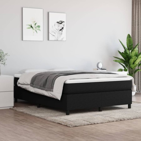 Cama box spring con colchón tela negro 140x200 cm de vidaXL, Camas y somieres - Ref: Foro24-3144425, Precio: 430,31 €, Descue...