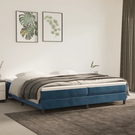 Box spring bed with dark blue velvet mattress 200x200 cm by vidaXL, Beds and slatted bases - Ref: Foro24-3144355, Price: 488,...