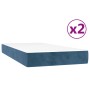 Cama box spring con colchón terciopelo azul oscuro 200x200 cm de vidaXL, Camas y somieres - Ref: Foro24-3144355, Precio: 488,...