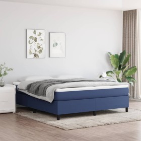 Cama box spring con colchón tela azul 180x200 cm de vidaXL, Camas y somieres - Ref: Foro24-3144445, Precio: 488,97 €, Descuen...