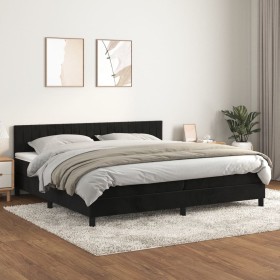 Box spring bed with black velvet mattress 200x200 cm by vidaXL, Beds and slatted bases - Ref: Foro24-3141445, Price: 562,31 €...