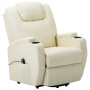 Sillón elevable de cuero sintético blanco crema de vidaXL, Sillones - Ref: Foro24-289751, Precio: 392,99 €, Descuento: %