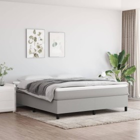 Cama box spring con colchón tela gris claro 160x200 cm de vidaXL, Camas y somieres - Ref: Foro24-3144431, Precio: 466,81 €, D...