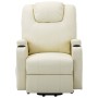 Sillón elevable de cuero sintético blanco crema de vidaXL, Sillones - Ref: Foro24-289751, Precio: 392,39 €, Descuento: %