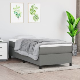 Cama box spring con colchón tela gris oscuro 90x200 cm de vidaXL, Camas y somieres - Ref: Foro24-3144392, Precio: 292,99 €, D...