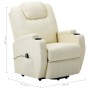 Sillón elevable de cuero sintético blanco crema de vidaXL, Sillones - Ref: Foro24-289751, Precio: 392,39 €, Descuento: %