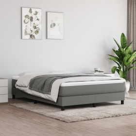 Cama box spring con colchón tela gris oscuro 140x190 cm de vidaXL, Camas y somieres - Ref: Foro24-3144070, Precio: 369,76 €, ...