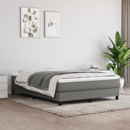 Cama box spring con colchón tela gris oscuro 140x190 cm de vidaXL, Camas y somieres - Ref: Foro24-3144070, Precio: 408,10 €, ...