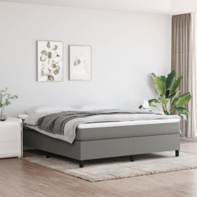 Cama box spring con colchón tela gris oscuro 160x200 cm de vidaXL, Camas y somieres - Ref: Foro24-3144432, Precio: 449,25 €, ...