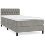 Cama box spring con colchón terciopelo gris claro 90x190 cm de vidaXL, Camas y somieres - Ref: Foro24-3141455, Precio: 320,23...