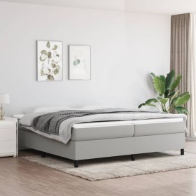 Cama box spring con colchón tela gris claro 200x200 cm de vidaXL, Camas y somieres - Ref: Foro24-3144447, Precio: 558,99 €, D...