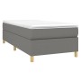 Cama box spring con colchón tela gris oscuro 90x190 cm de vidaXL, Camas y somieres - Ref: Foro24-3144483, Precio: 264,34 €, D...