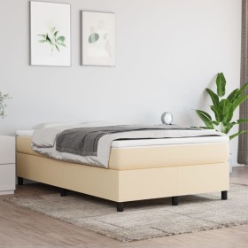 Box spring bed with cream fabric mattress 120x200 cm by vidaXL, Beds and slatted bases - Ref: Foro24-3144412, Price: 369,13 €...