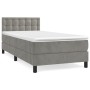 Box spring bed with light gray velvet mattress 90x190 cm by vidaXL, Beds and slatted bases - Ref: Foro24-3141521, Price: 305,...