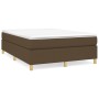 Cama box spring con colchón tela marrón oscuro 140x190 cm de vidaXL, Camas y somieres - Ref: Foro24-3144517, Precio: 428,56 €...