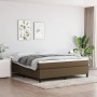 Cama box spring con colchón tela marrón oscuro 180x200 cm de vidaXL, Camas y somieres - Ref: Foro24-3144442, Precio: 499,68 €...