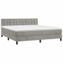 Cama box spring con colchón terciopelo gris claro 160x200 cm de vidaXL, Camas y somieres - Ref: Foro24-3141551, Precio: 491,7...