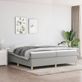 Box spring bed with light gray fabric mattress 200x200 cm by vidaXL, Beds and slatted bases - Ref: Foro24-3144546, Price: 534...