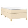 Box spring bed with cream fabric mattress 100x200 cm by vidaXL, Beds and slatted bases - Ref: Foro24-3144503, Price: 327,45 €...