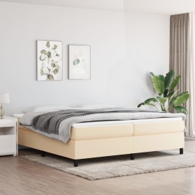 Box spring bed with cream fabric mattress 200x200 cm by vidaXL, Beds and slatted bases - Ref: Foro24-3144452, Price: 576,65 €...