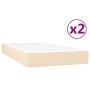 Box spring bed with cream fabric mattress 200x200 cm by vidaXL, Beds and slatted bases - Ref: Foro24-3144452, Price: 572,17 €...