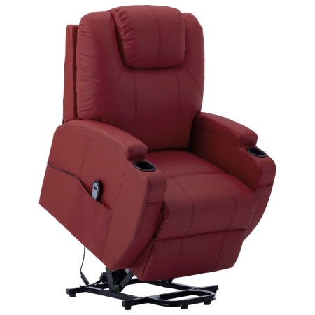 Sillón elevable cuero sintético rojo tinto de vidaXL, Sillones - Ref: Foro24-289754, Precio: 486,99 €, Descuento: %