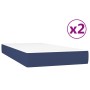 Cama box spring con colchón tela azul 200x200 cm de vidaXL, Camas y somieres - Ref: Foro24-3144552, Precio: 585,28 €, Descuen...