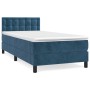 Box spring bed with dark blue velvet mattress 90x200 cm by vidaXL, Beds and slatted bases - Ref: Foro24-3141525, Price: 299,6...