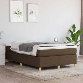 Cama box spring con colchón tela marrón oscuro 120x200 cm de vidaXL, Camas y somieres - Ref: Foro24-3144509, Precio: 362,99 €...