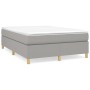 Box spring bed with light gray fabric mattress 140x200 cm by vidaXL, Beds and slatted bases - Ref: Foro24-3144522, Price: 404...